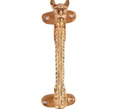 Wild Cat Figurine In Gold Door Handle