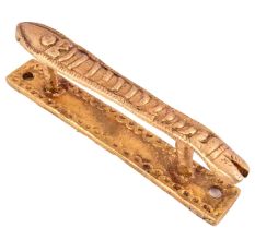 Brass Fish Door Handle In Golden Polish