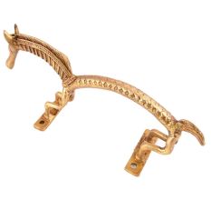 Brass Horse Figurine Door Handle In Gold Polish