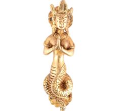Serpent Naga God Praying Door Handle In  Golden Finish