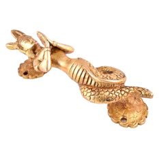 Serpent Naga God Praying Door Handle In  Golden Finish