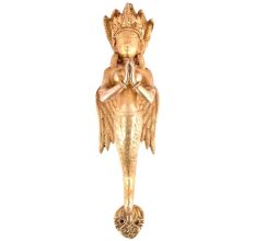 Golden Brass Praying Nagini Goddess Door Handle