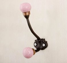 Pink Crackle Iron Hooks-EHG-83