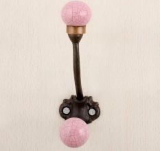 Pink Crackle Iron Hooks-EHG-83