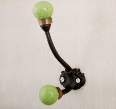 Lime Green Crackle Iron Hooks-EHG-88