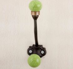 Lime Green Crackle Iron Hooks-EHG-88