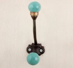 Sea Green Crackle Iron Hooks