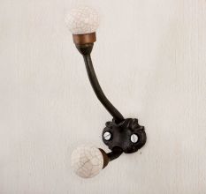 Solid Cream Crackle Iron Hooks-EHG-82