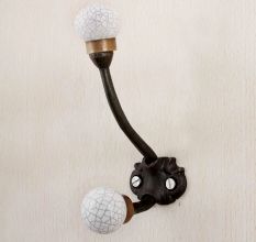 White Crackle Iron Hooks-EHG-81