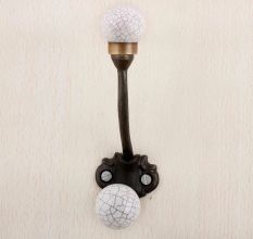 White Crackle Iron Hooks-EHG-81