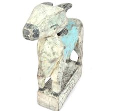 Rustic Wooden Cow Made by Rural Artisans