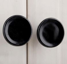 Black Round Solid Door Knob