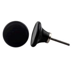 Black Round Solid Door Knob