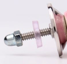 Pink Etched Flower Knob
