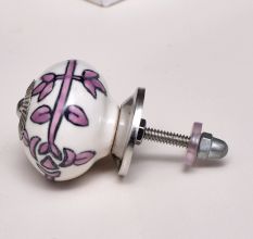 Purple Floral Knob