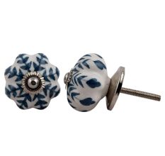 White Blue Leafy Melon Knob