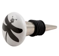 Black Butterfly Flat Ceramic Wine Stopper