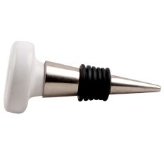 White Ceramic Button Wine Stopper