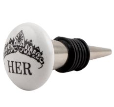 Her Ceramic Flat Wine Stopper