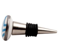 Turquoise Wave Flat Ceramic Wine Stopper