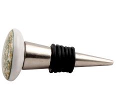 Green Floral Flat Ceramic Wine Stopper