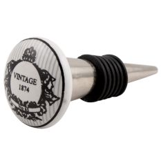 Vintege 1874 Flat Ceramic Wine Stopper