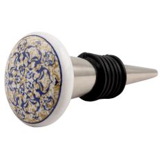 Blue Floral Flat Ceramic Wine Stopper
