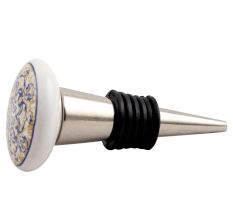 Blue Floral Flat Ceramic Wine Stopper