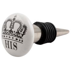His Ceramic Flat Wine Stopper