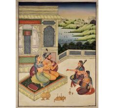 Indian painting of the medieval age Mughal painting 47.5 X 35.5