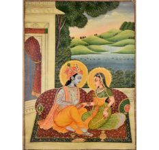 Krishangarh painting of Lord Krishna and Radha