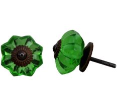 Green Glass Knob, Small