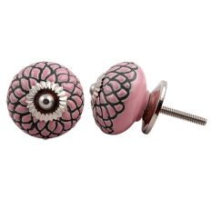 Pink Black Etched Knob