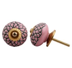 Pink Black Etched Knob