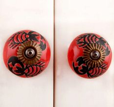 Red Scorpion Painted Knob