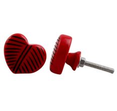 Red Heart Resin Dresser Knob