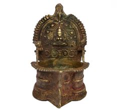 Ornate Bronze Oil Lamp