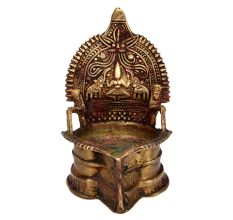 Goddess Lakshmi Lamp in Bronze.