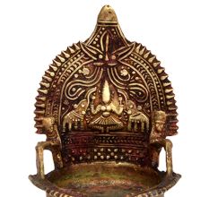 Goddess Lakshmi Lamp in Bronze.