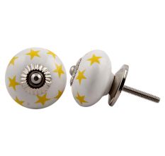 Yellow Star Ceramic Knob