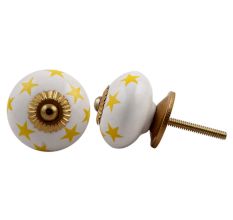 Yellow Star Ceramic Knob