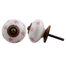Light Pink Star Ceramic Knob