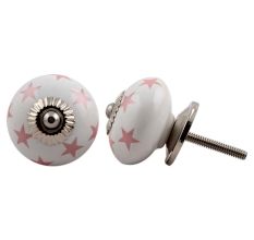 Light Pink Star Ceramic Knob