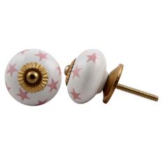 Light Pink Star Ceramic Knob