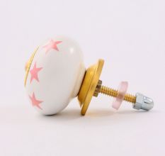 Pink Star Drawer Knob