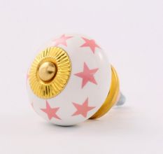 Pink Star Drawer Knob