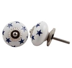 Navy Blue Star Cabinet Knob