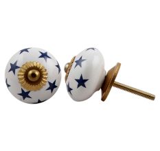 Navy Blue Star Cabinet Knob