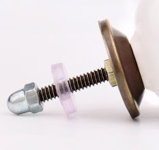 White Blue Star Cabinet Knob