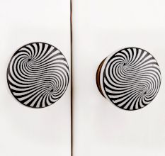 Black Spiral Ceramic Knob